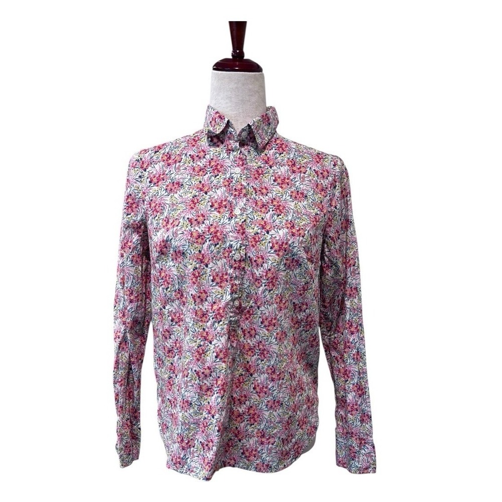 J.Crew Popover Shirt in Liberty Fabric Swirling‎ Petals Size 2 Pink floral Print